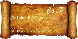 Csipka Péter névjegykártya