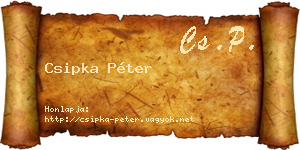 Csipka Péter névjegykártya