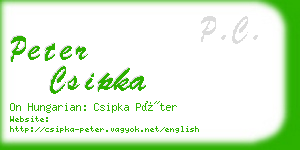 peter csipka business card